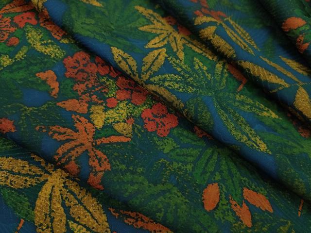 平和屋着物●小紋　反物　草花文　丹後ちりめん　着尺　逸品　未使用　CABN0880ju