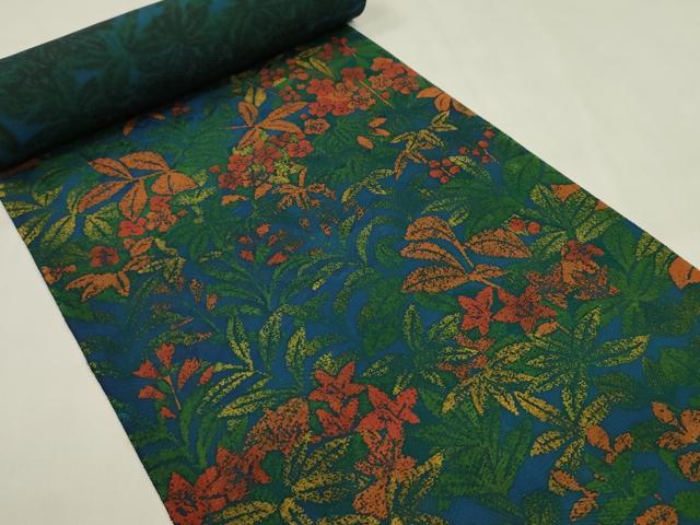 平和屋着物●小紋　反物　草花文　丹後ちりめん　着尺　逸品　未使用　CABN0880ju