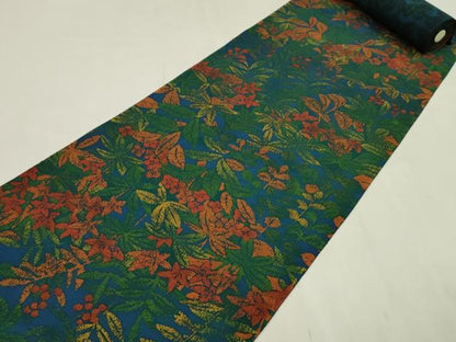 平和屋着物●小紋　反物　草花文　丹後ちりめん　着尺　逸品　未使用　CABN0880ju