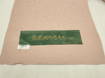 平和屋着物●色無地　反物　万寿菊草花地紋　虹色　丹後ちりめん　八掛付き　着尺　逸品　未使用　CABN0895ju