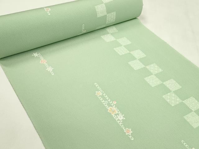 平和屋着物●小紋　反物　流水吉祥花文　着尺　逸品　未使用　CABN0897ju