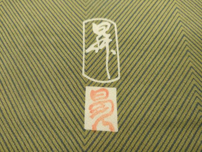 平和屋着物●東京染伝統工芸士　金田昇　小紋　反物　幾何学文様　八掛付き　着尺　逸品　未使用　CABN0898ju