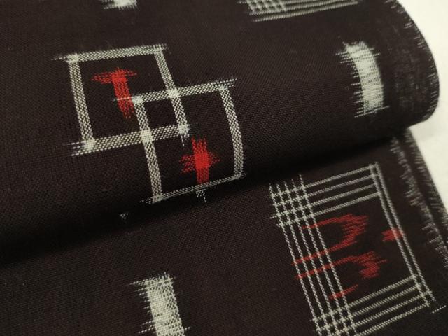 平和屋着物●久留米絣　反物　綿　絣絵　井上庄一作　証紙付き　着尺　逸品　未使用　CABN0906ju