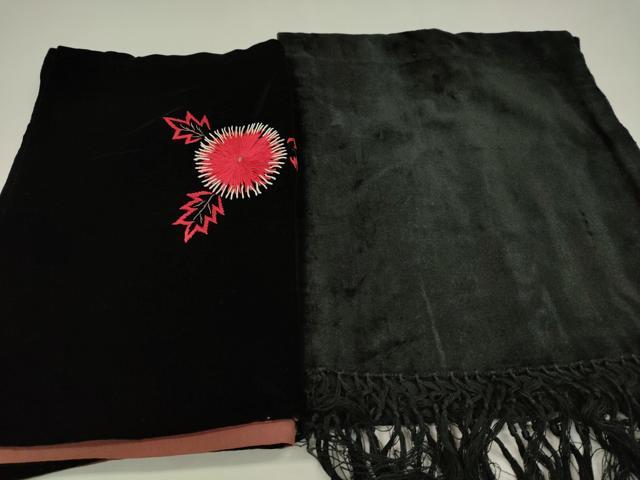 平和屋着物▼和装小物　ショールまとめて10点　刺繍　絞り　ベルベット　ツイード　レース　リボンヤーン　未使用多数　CABN0936ju