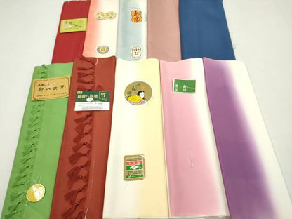 平和屋着物▼和装小物　八掛まとめて10点　色無地　暈し　紬地　さが美扱い　全て正絹　未使用多数　逸品　CABN0980ju