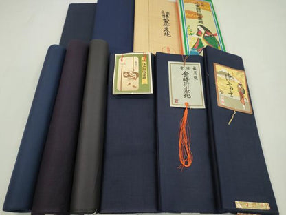 平和屋着物▼男性　和装小物　胴裏まとめて10点　濃花　滅紫色　消灰色　紺　留紺　綿　未使用多数　逸品　CABN0991ju