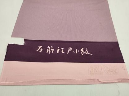 平和屋着物●江戸小紋　反物　万筋　蒲葡×虹色　着尺　逸品　未使用　CABN1019ju
