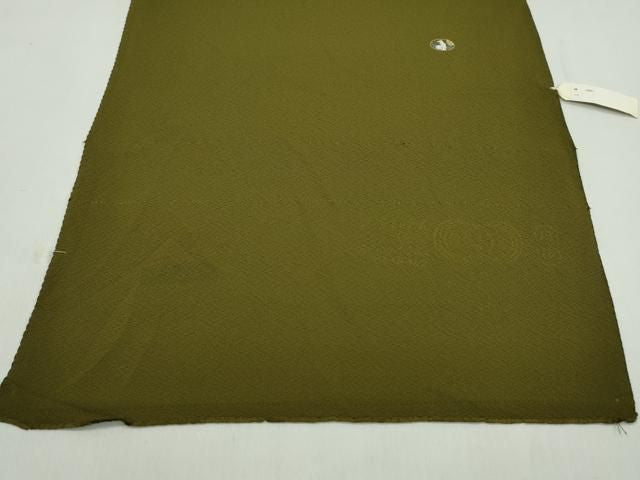 平和屋着物●小紋　反物　総刺繍　うさぎ丸文　鶯茶色　金銀糸　丹後ちりめん　着尺　逸品　未使用　CABN1025ju