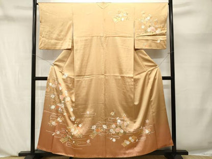平和屋着物■訪問着　花筏文　暈し染め　金彩　正絹　逸品　CABN1202ev