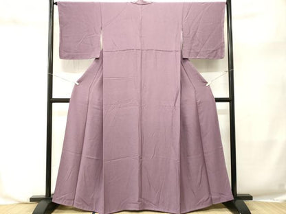 平和屋着物■上質な色無地　斜線文　古代紫色　正絹　逸品　CABN1213ev