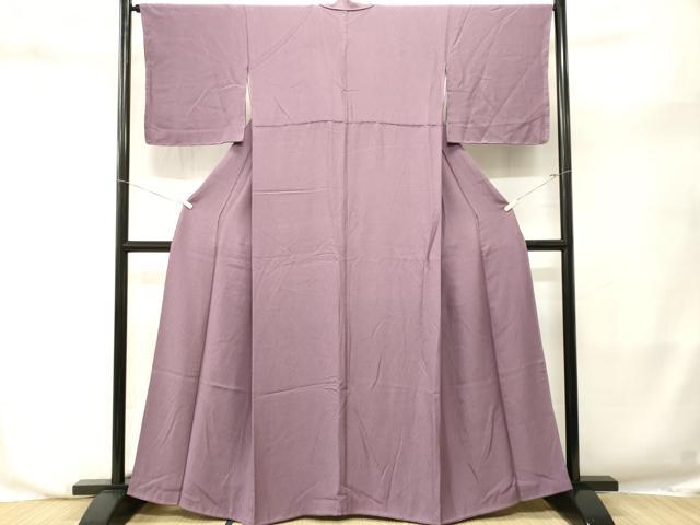 平和屋着物■上質な色無地　斜線文　古代紫色　正絹　逸品　CABN1213ev