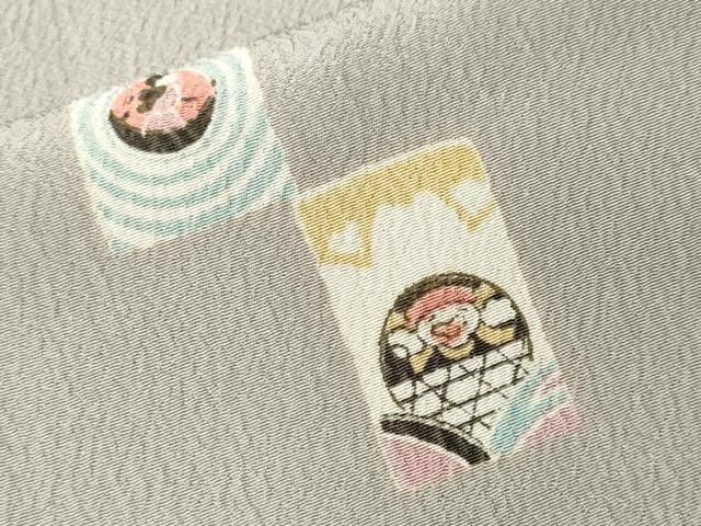 平和屋着物■小紋　色紙吉祥文　洗える着物　CABN1222ev
