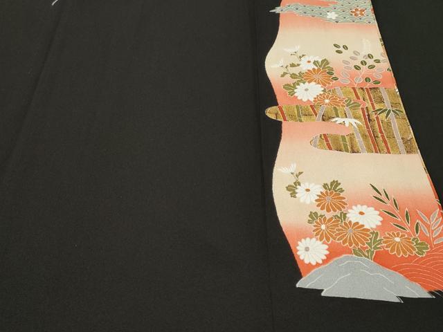 平和屋着物■豪華黒留袖　松竹梅　鉾花文　暈し染め　金彩　正絹　逸品　未使用　CABN1223ev
