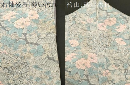 平和屋着物■上質な小紋　流水枝花文　正絹　逸品　CABN1225ev