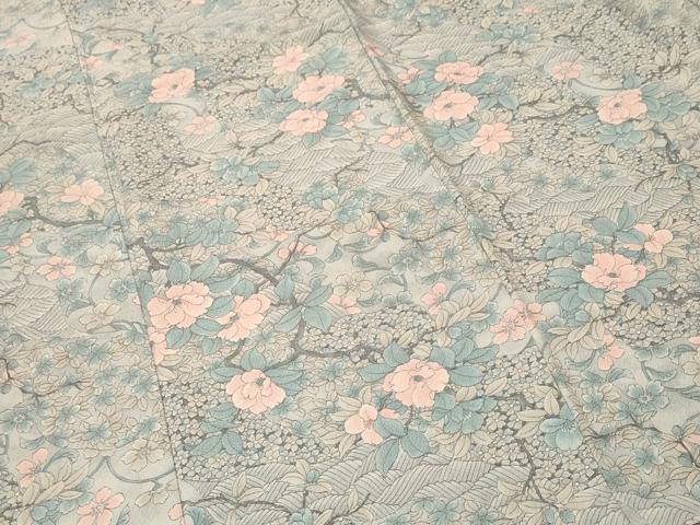 平和屋着物■上質な小紋　流水枝花文　正絹　逸品　CABN1225ev