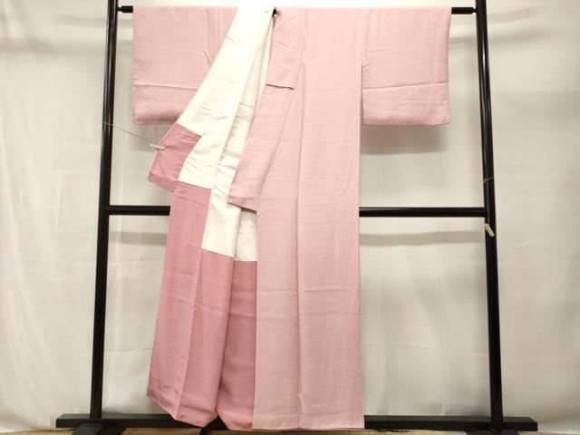 平和屋着物■上質な色無地　立波地紋　淡紅藤色　正絹　逸品　CABN1226ev