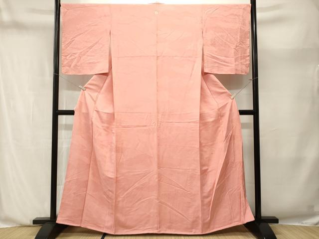 平和屋着物■上質な色無地　雲取り地紋　一斤染色　正絹　逸品　CABN1227ev
