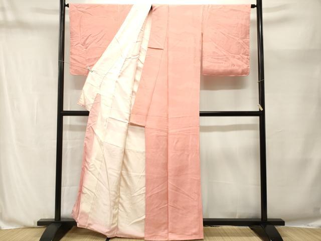 平和屋着物■上質な色無地　雲取り地紋　一斤染色　正絹　逸品　CABN1227ev