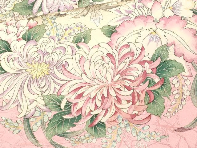 平和屋着物■豪華振袖　花鳥文　暈し染め　銀彩　正絹　逸品　CABN1232ev