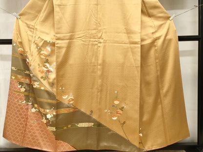 平和屋着物■訪問着　松竹梅枝菊文　暈し染め　金彩　正絹　逸品　CABN1233ev