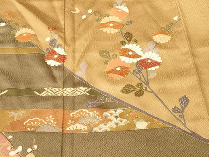 平和屋着物■訪問着　松竹梅枝菊文　暈し染め　金彩　正絹　逸品　CABN1233ev