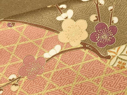 平和屋着物■訪問着　松竹梅枝菊文　暈し染め　金彩　正絹　逸品　CABN1233ev