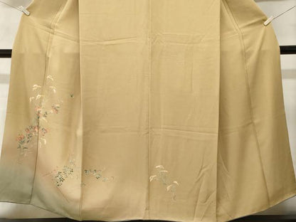 平和屋着物■訪問着　草花舞蝶文　暈し染め　正絹　逸品　CABN1237ev