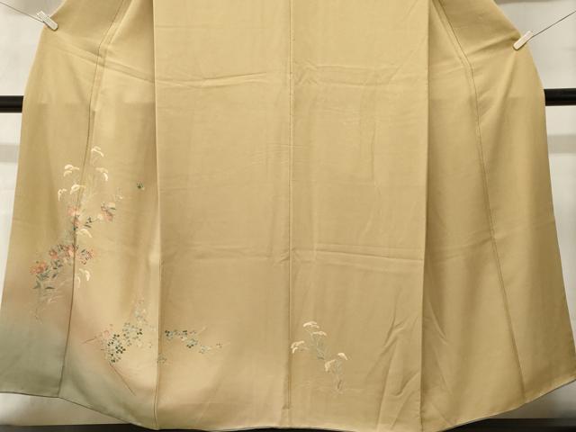 平和屋着物■訪問着　草花舞蝶文　暈し染め　正絹　逸品　CABN1237ev