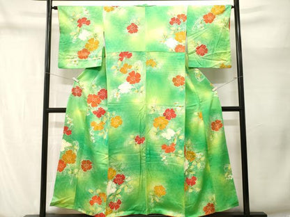 平和屋着物■上質な小紋　枝花文　暈し染め　正絹　逸品　CABN1238ev
