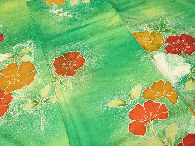 平和屋着物■上質な小紋　枝花文　暈し染め　正絹　逸品　CABN1238ev