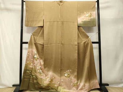 平和屋着物■訪問着　流水花籠文　暈し染め　金彩　正絹　逸品　CABN1248ev
