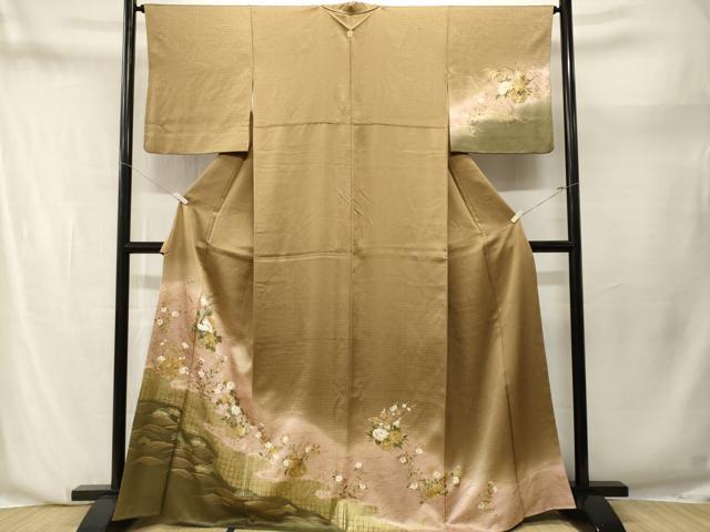 平和屋着物■訪問着　流水花籠文　暈し染め　金彩　正絹　逸品　CABN1248ev