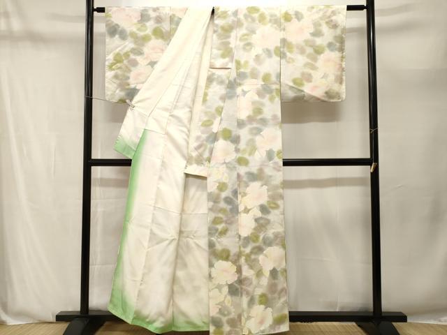 平和屋着物■小紋　地紋起こし　舞花文　暈し染め　洗える着物　CABN1250ev