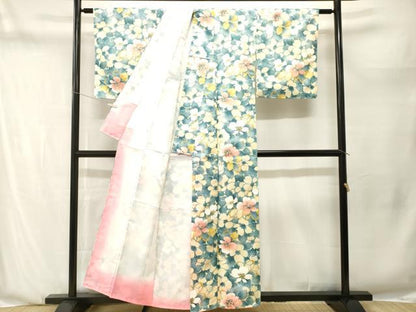 平和屋着物■小紋　舞花文　暈し染め　金彩　洗える着物　CABN1257ev