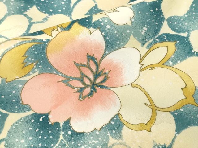 平和屋着物■小紋　舞花文　暈し染め　金彩　洗える着物　CABN1257ev