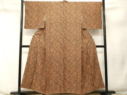 平和屋着物■上質な小紋　抽象文様　正絹　逸品　CABN1261ev