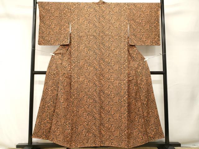 平和屋着物■上質な小紋　抽象文様　正絹　逸品　CABN1261ev