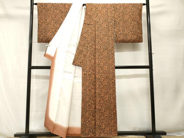 平和屋着物■上質な小紋　抽象文様　正絹　逸品　CABN1261ev