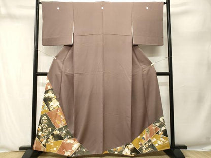 平和屋着物■豪華色留袖　駒刺繍　松竹梅切嵌花文　金彩　正絹　逸品　CABN1264ev