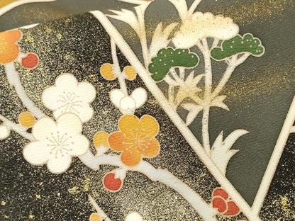 平和屋着物■豪華色留袖　駒刺繍　松竹梅切嵌花文　金彩　正絹　逸品　CABN1264ev