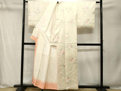 平和屋着物■上質な小紋　草花文　暈し染め　やまと誂製　正絹　逸品　CABN1265ev