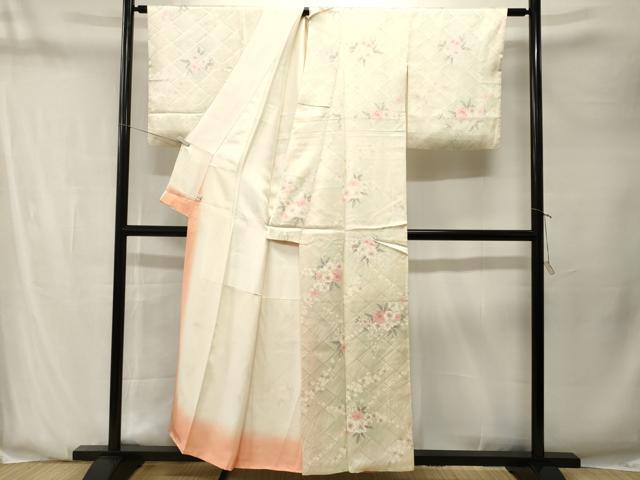平和屋着物■上質な小紋　草花文　暈し染め　やまと誂製　正絹　逸品　CABN1265ev