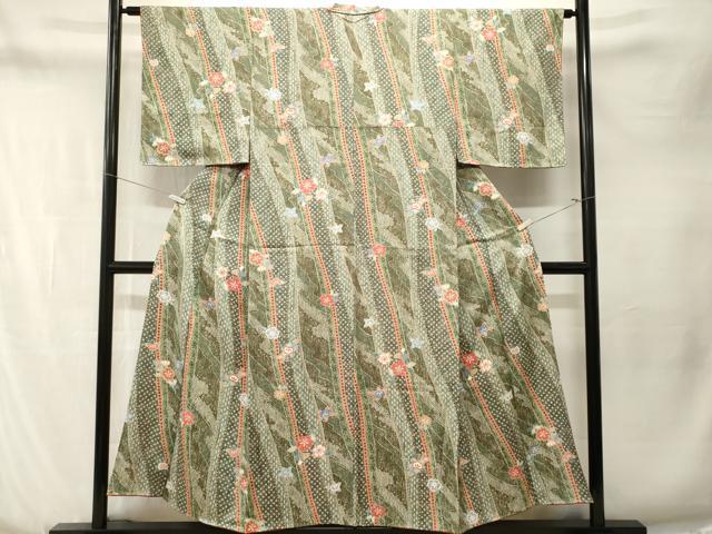 平和屋着物■上質な小紋　枝花文　金彩　正絹　逸品　CABN1268ev