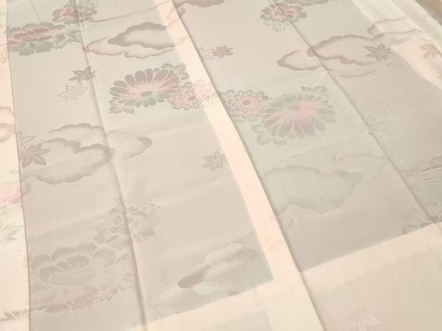 平和屋着物■長襦袢　無双仕立て　草花地紋　暈し染め　正絹　逸品　CABN1281ev