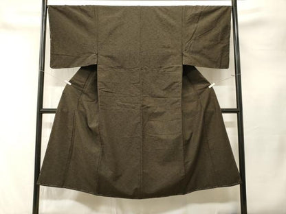 平和屋着物■男性　紬　涅色　正絹　逸品　CABN1289ev