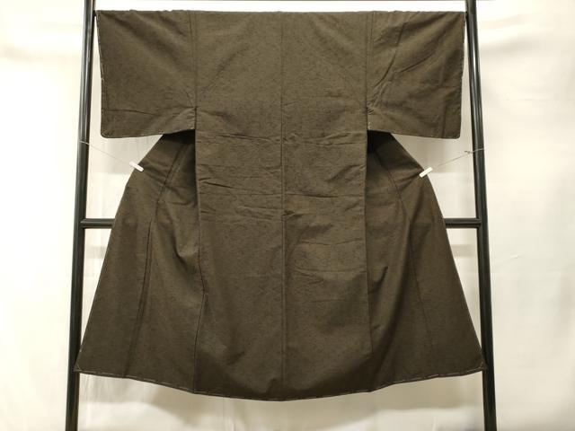 平和屋着物■男性　紬　涅色　正絹　逸品　CABN1289ev