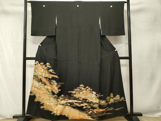 平和屋着物■豪華黒留袖　御所解文　暈し染め　金彩　正絹　逸品　CABN1293ev