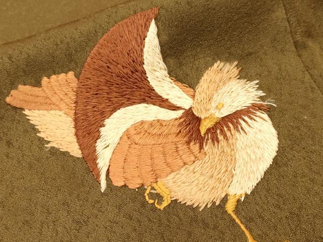 平和屋着物■訪問着　刺繍　雀　正絹　逸品　CABN1294ev