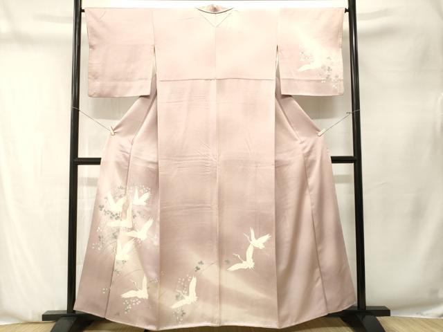 平和屋着物■訪問着　枝萩飛鶴文　暈し染め　正絹　逸品　CABN1300ev