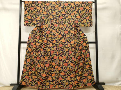平和屋着物■上質な小紋　鳳凰花唐草文　正絹　逸品　CABN1304ev